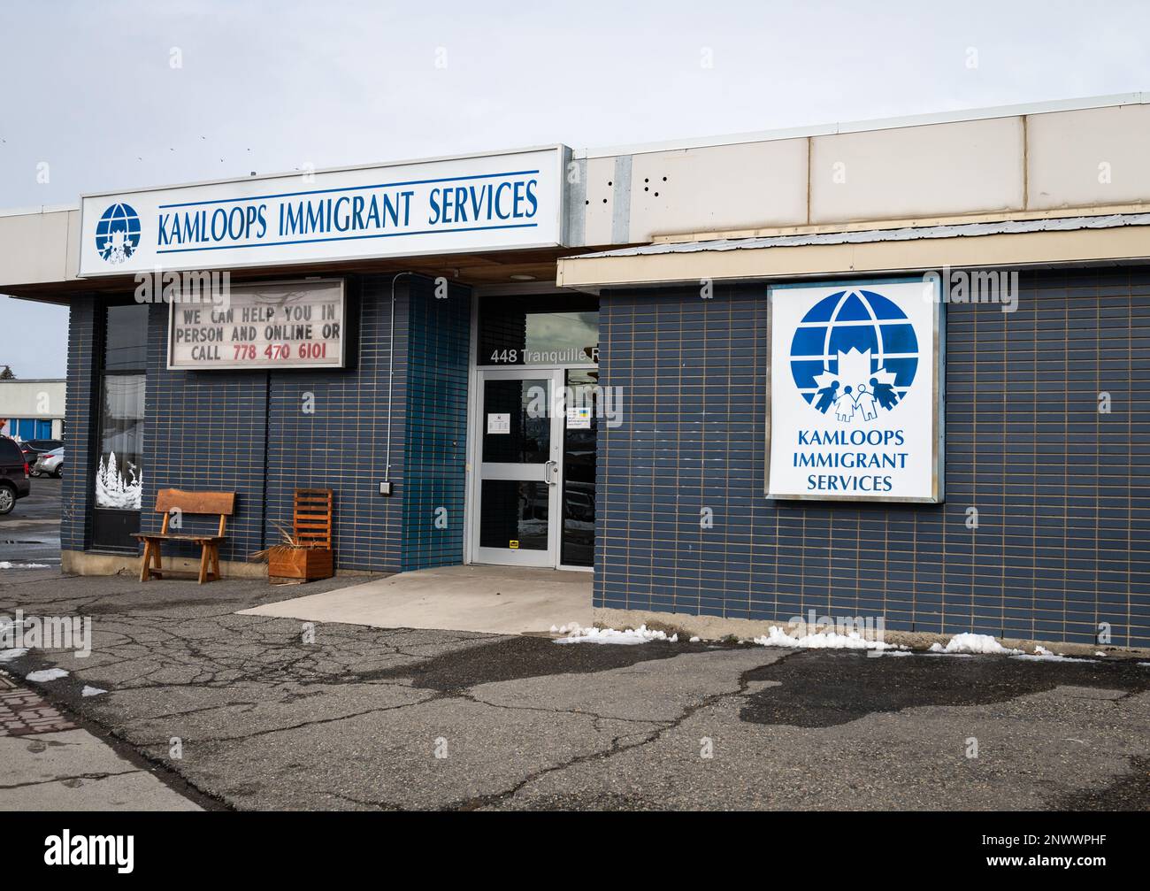 Photo of Kamloops Immigrant Services building. Since the war in Ukraine started, KIS has seen 176 Ukrainians resettle in the area. Stock Photo