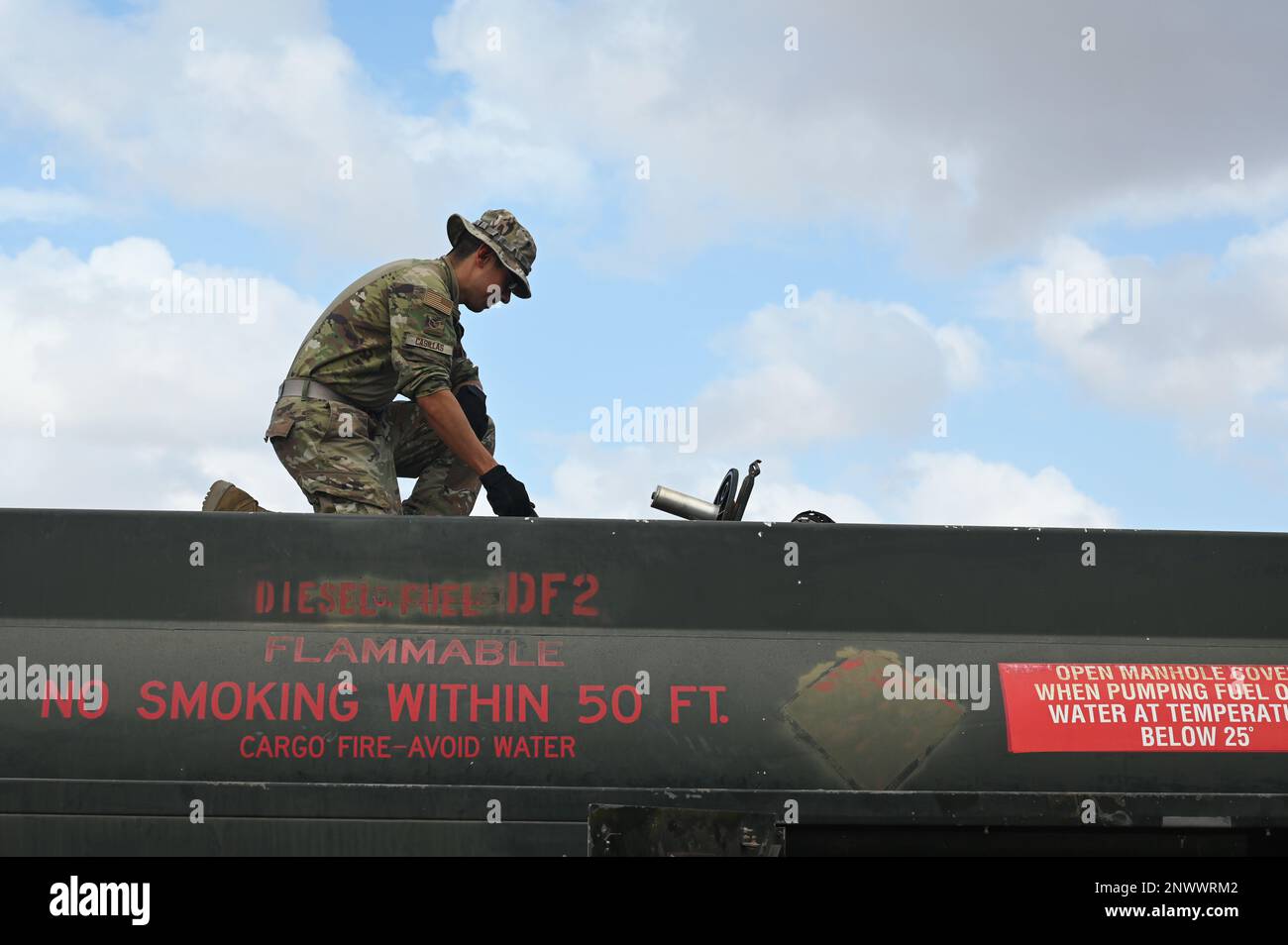 U.S. Air Force Staff Sgt. Mario Casilla, fuels distribution operator ...