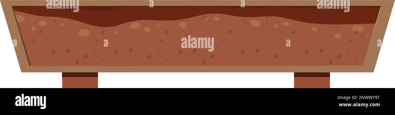 Wood planter box on white background illustration Stock Vector Image