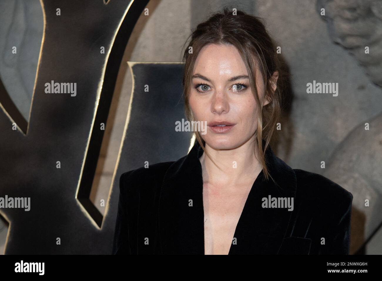 Camille Rowe attending the Saint Laurent Womenswear Fall Winter 2023