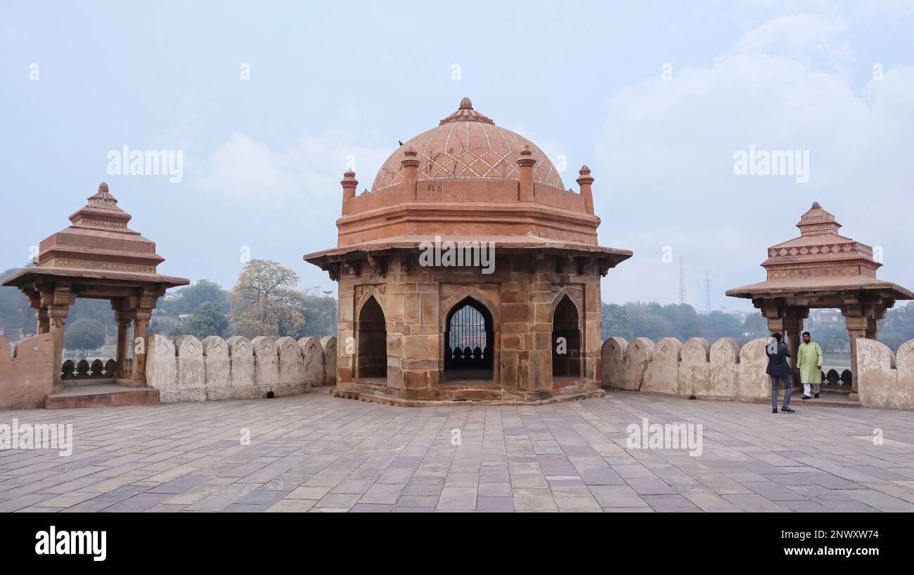 INDIA, BIHAR, SASARAM, January 2023, Tourist at Tombs in campus of Sher