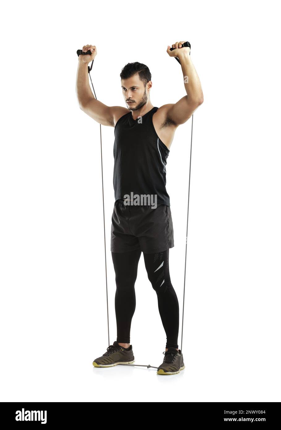 Hes Owning This Workout Studio Shot Of A Young Man Working Out With A