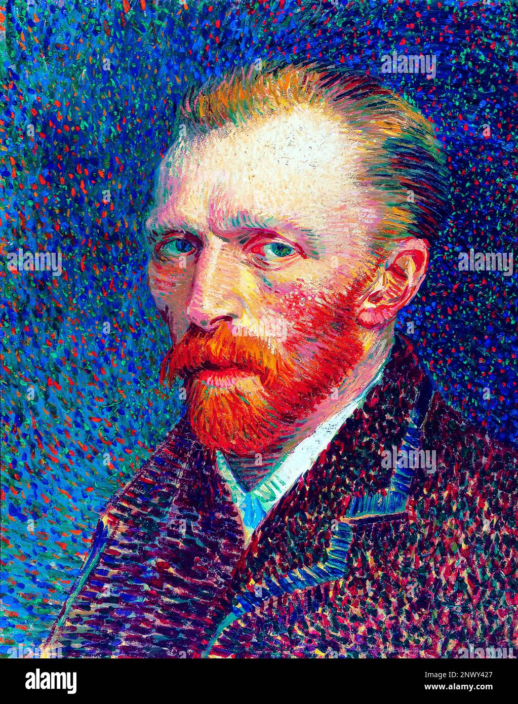 Self portrait, Vincent Van Gogh painting. Stock Photo