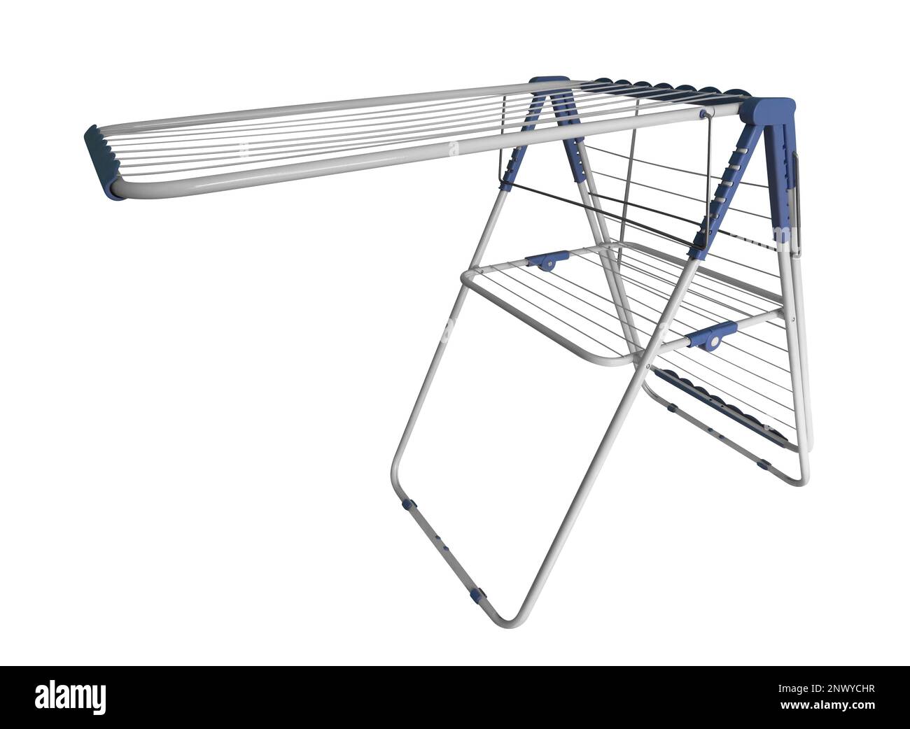 Folding clothes dryer isolated on white background. Clipping Path