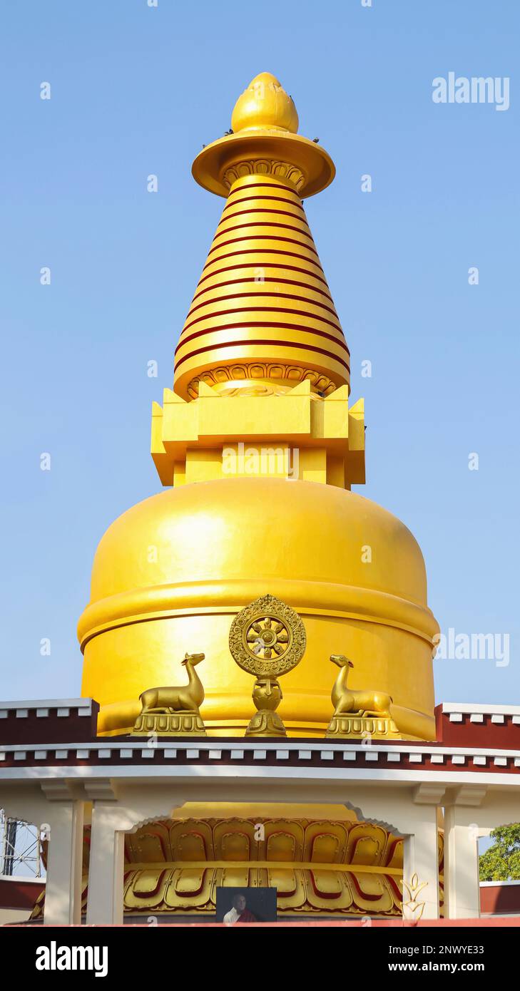 Beautiful Yellow Color Stupa, Bodh Gaya, Bihar, India Stock Photo Alamy