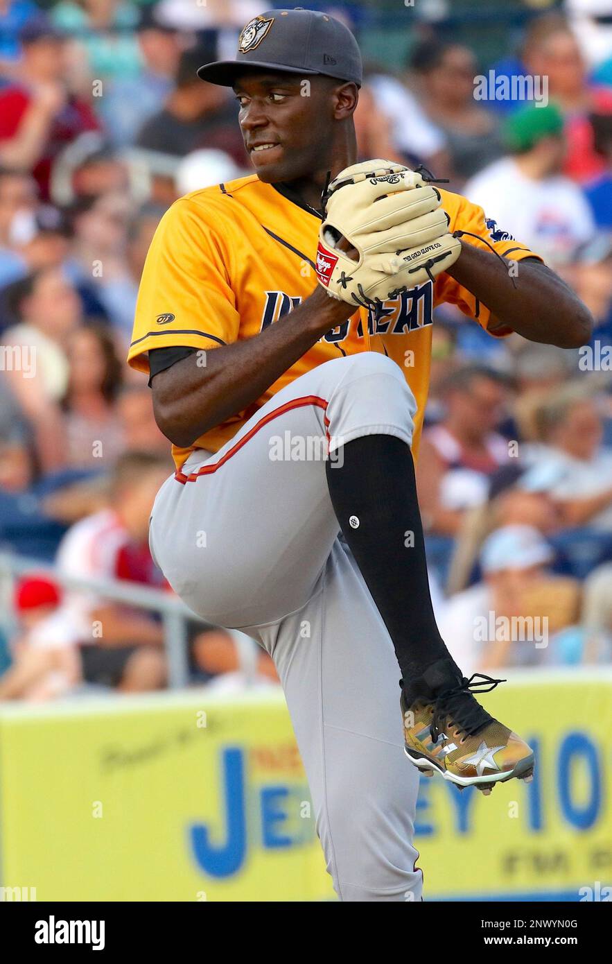 July 11, 2018 - Trenton, New Jersey, U.S - KEN GRIFFEY SR. was one of the  celebrities who threw out a first pitch before the Eastern League All-Star  Game hosted by the
