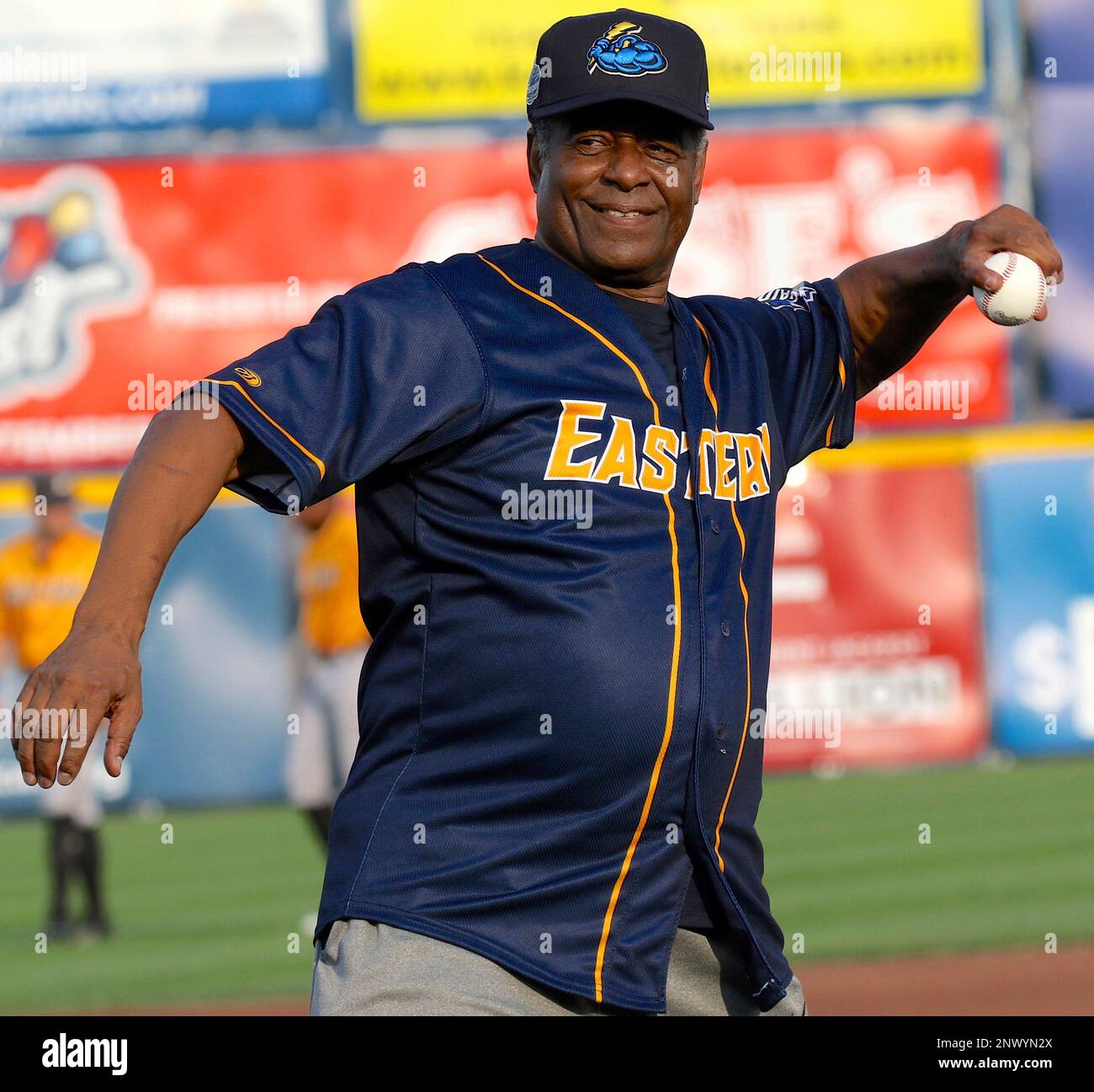 July 11, 2018 - Trenton, New Jersey, U.S - KEN GRIFFEY SR. was one of the  celebrities who threw out a first pitch before the Eastern League All-Star  Game hosted by the