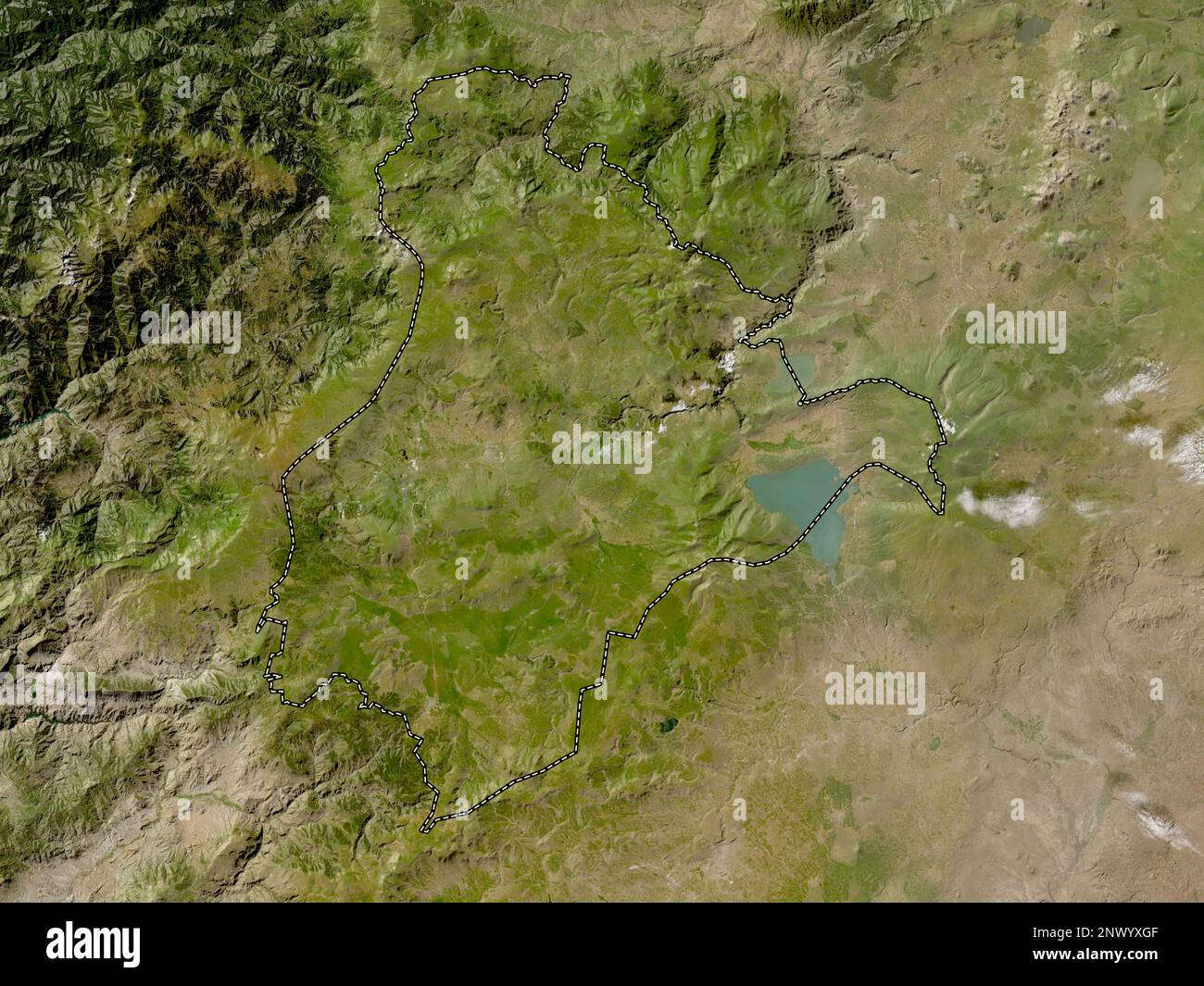 Ardahan, province of Turkiye. Low resolution satellite map Stock Photo