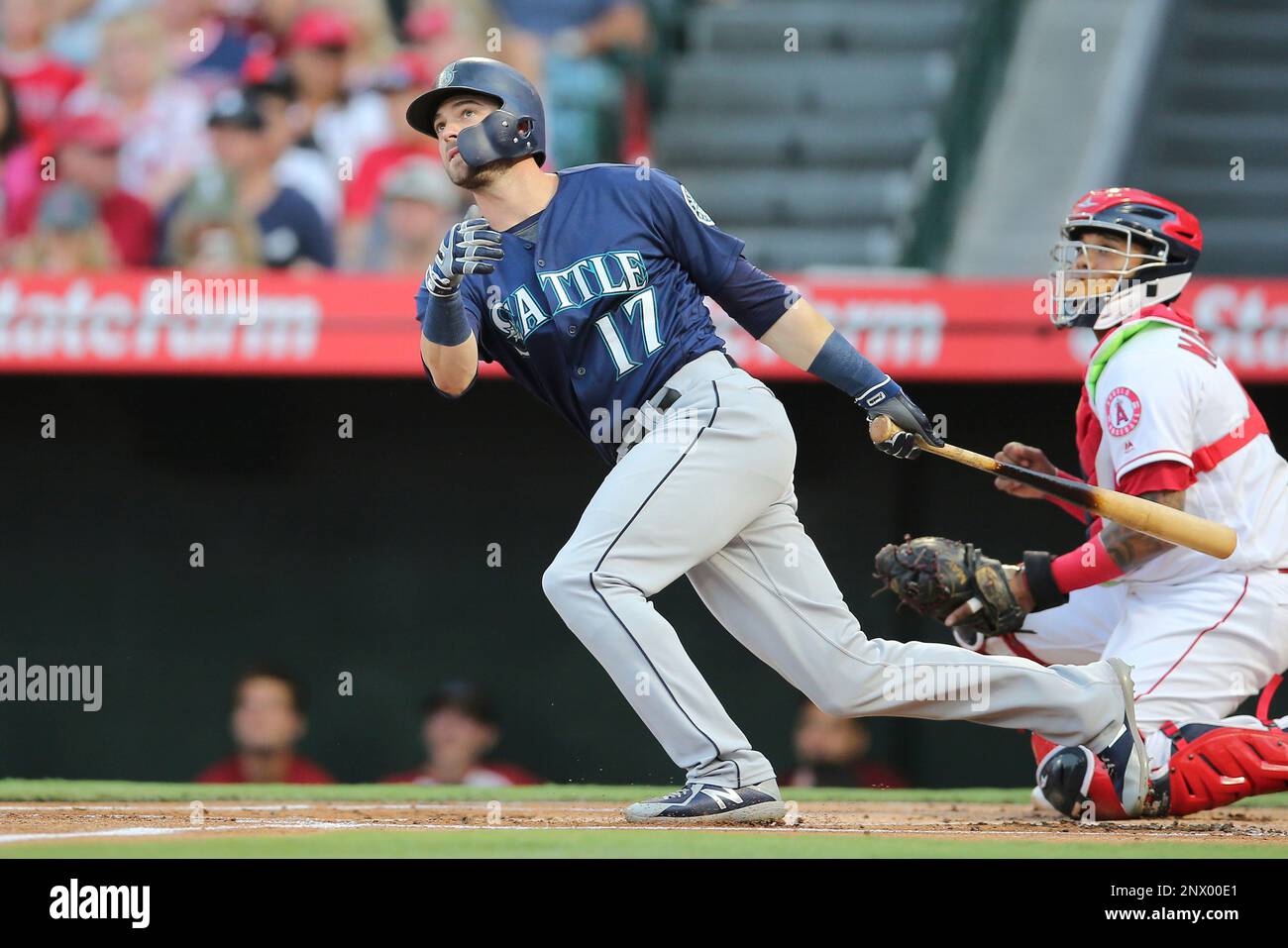 July 10, 2018 Seattle Mariners right fielder Mitch Haniger (17) smashes a three run homer in