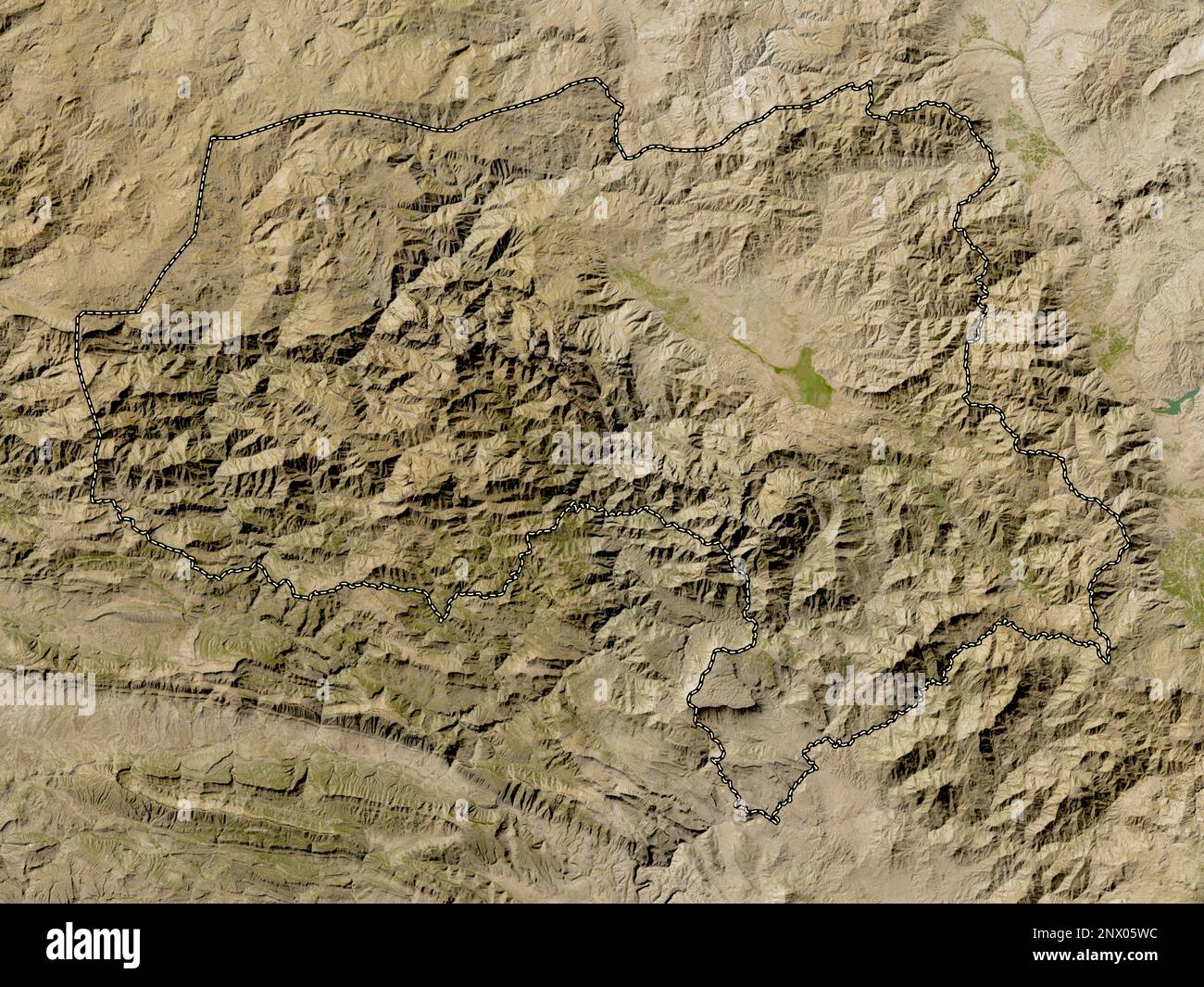 Hakkari, province of Turkiye. Low resolution satellite map Stock Photo