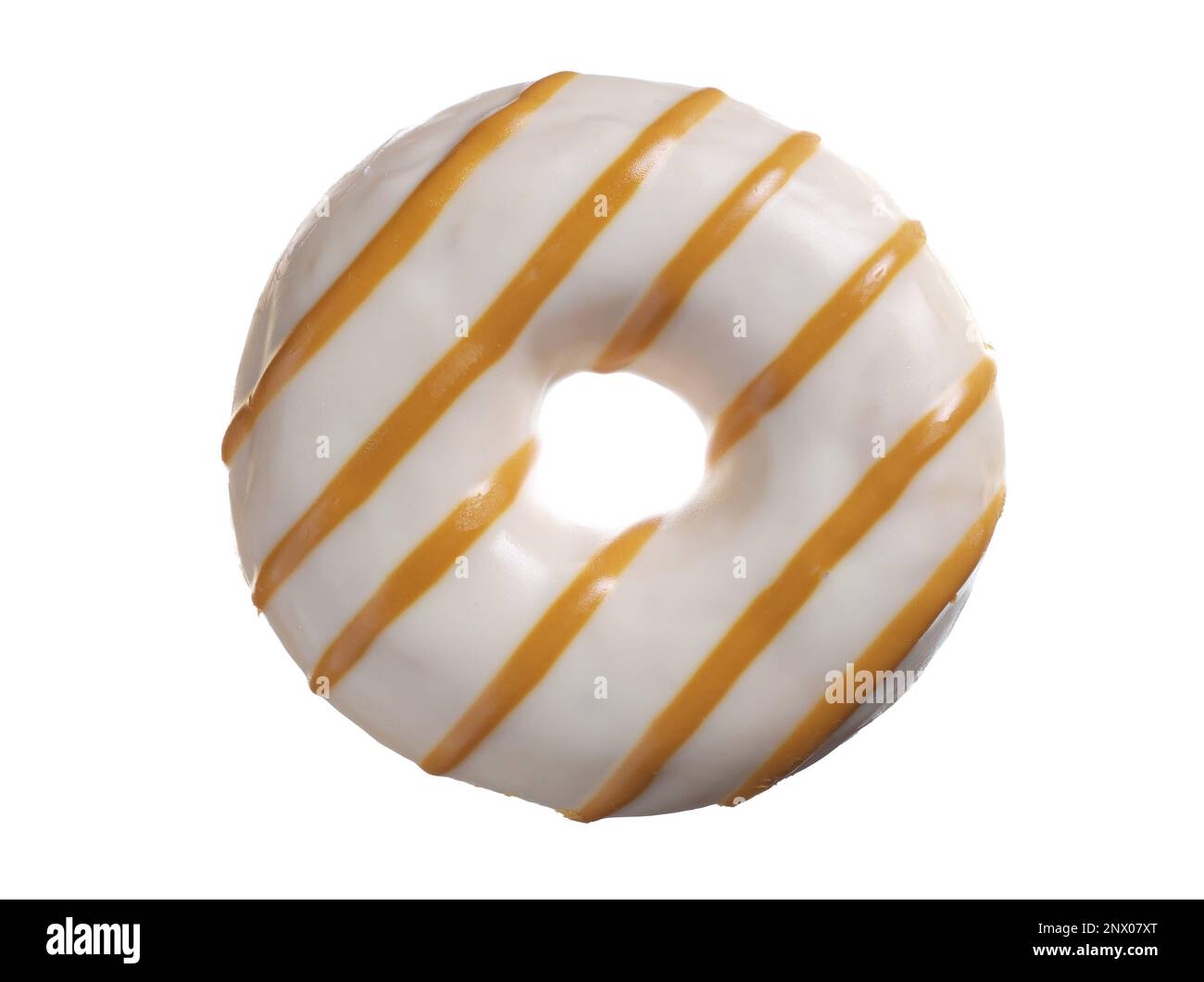 Glazed donut isolated on a white background, top view Stock Photo - Alamy