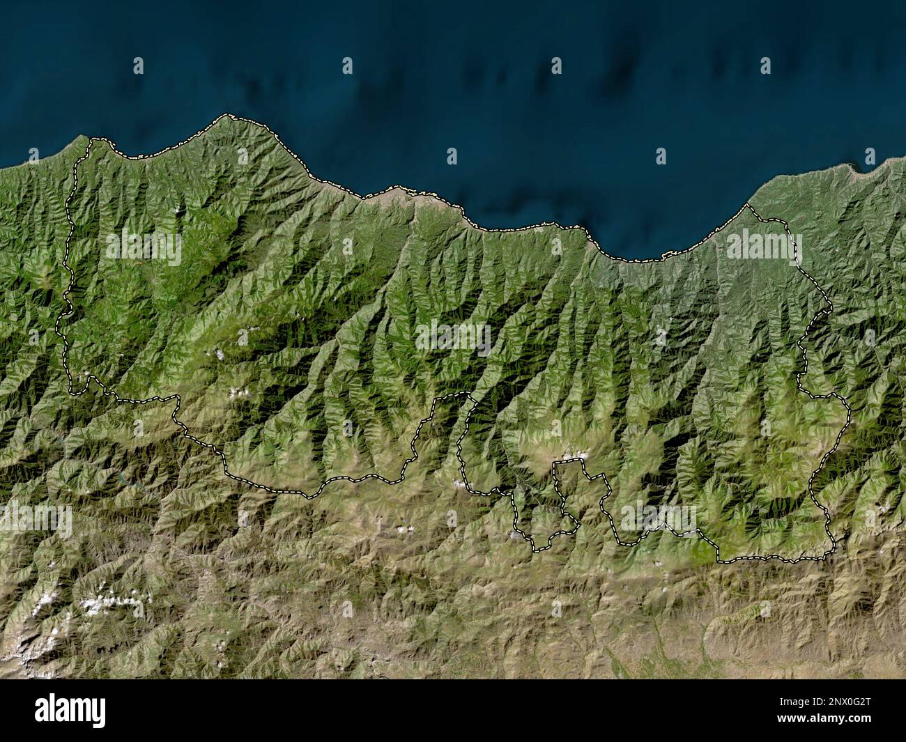 Trabzon, province of Turkiye. Low resolution satellite map Stock Photo