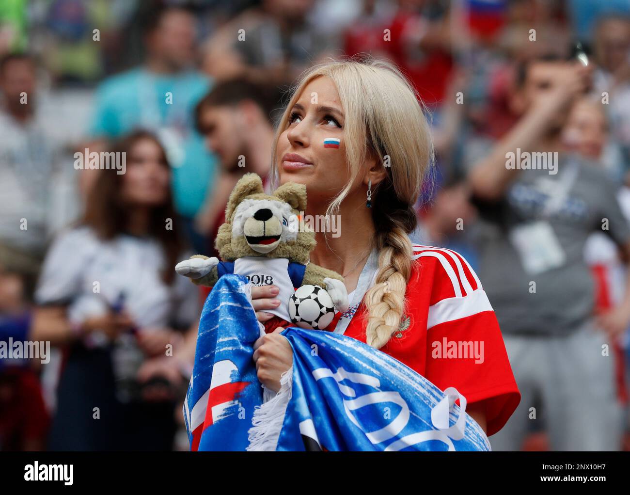 July 1, 2018 - Moscow, United Kingdom - Russian fan ahead of the FIFA World  Cup 2018 Round of 16 match at the Luzhniki Stadium, Moscow. Picture date  1st July 2018. Picture