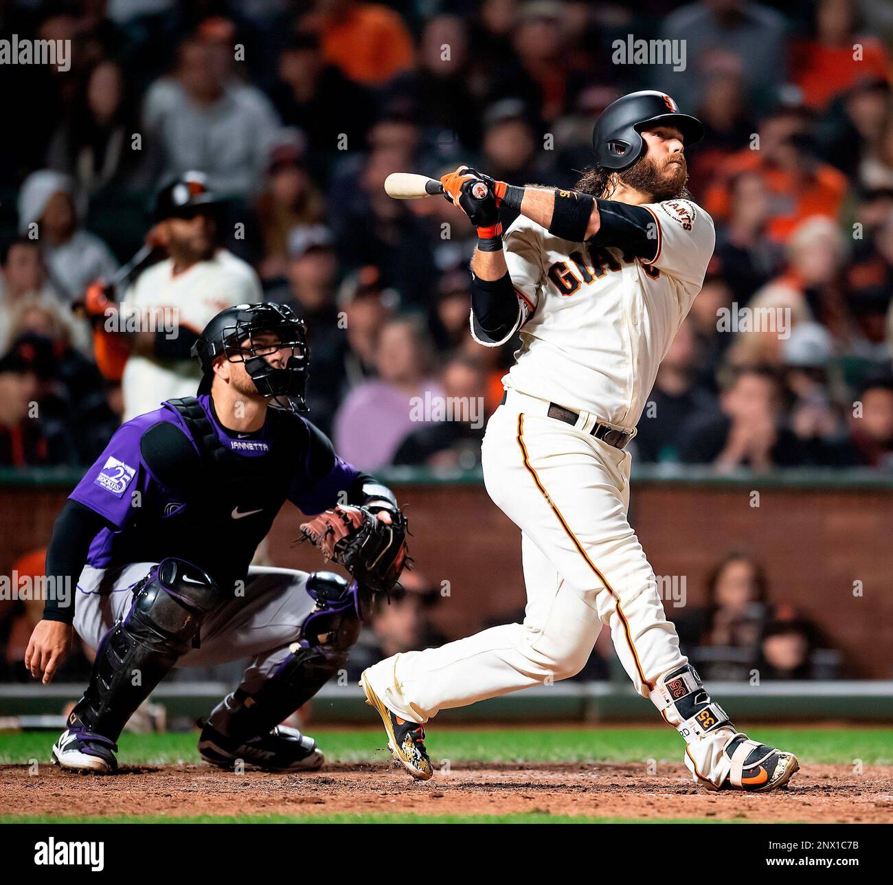 San Francisco, California, USA. 09th Apr, 2018. San Francisco Giants  shortstop Brandon Crawford (35) fielding a ground ball to end the top of  the fourth inning, during a MLB game between the