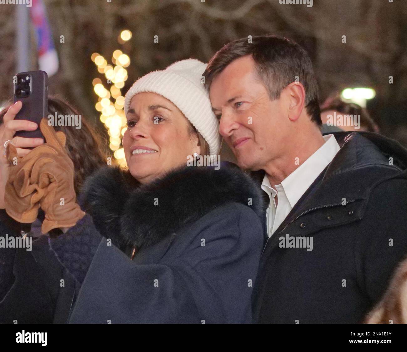 Major of Bergamo Gori and wife Cristina Parodi during show for