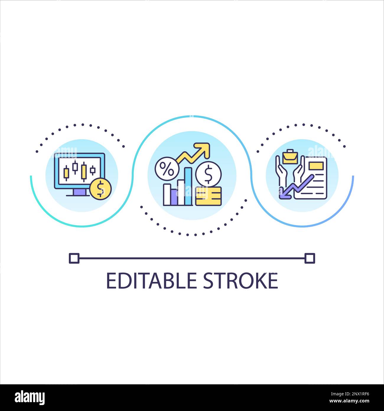 Stock market risks and benefits loop concept icon Stock Vector Image ...
