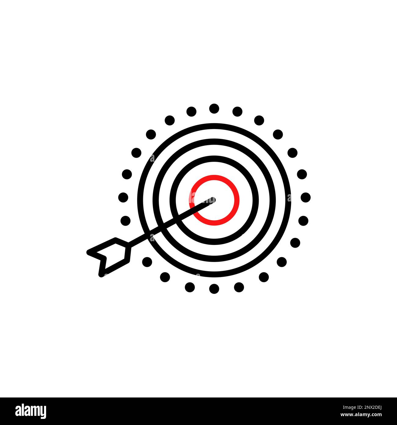 The arrow presses the target button. , Focusing on goals, success
