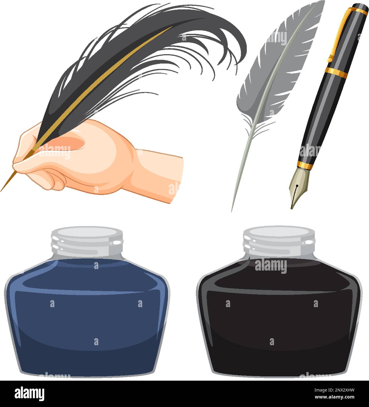 Quill pens and Inks collection illustration Stock Vector Image & Art Alamy