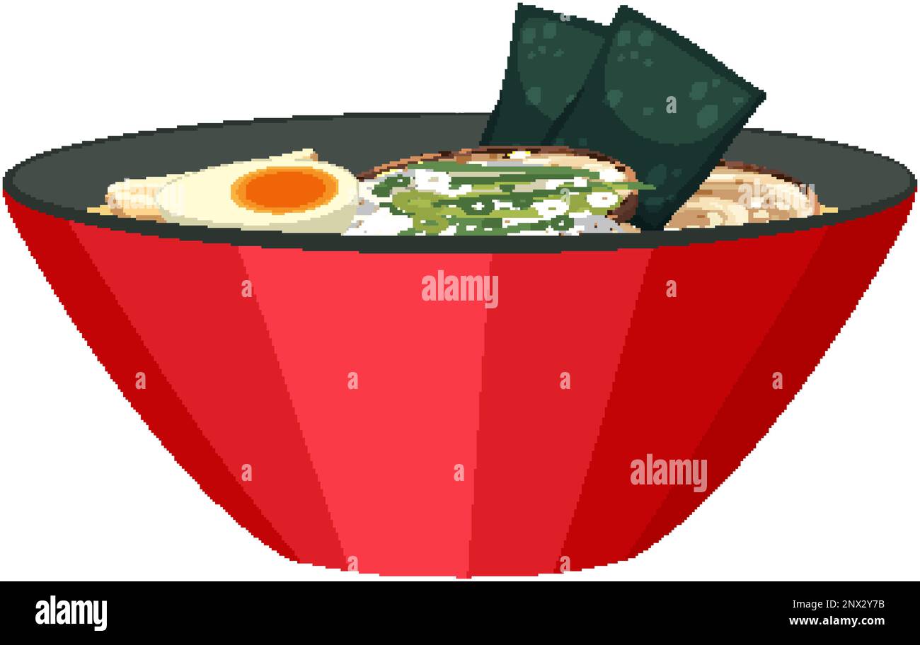 Japanese Ramen Noodles Bowl illustration Stock Vector Image & Art Alamy