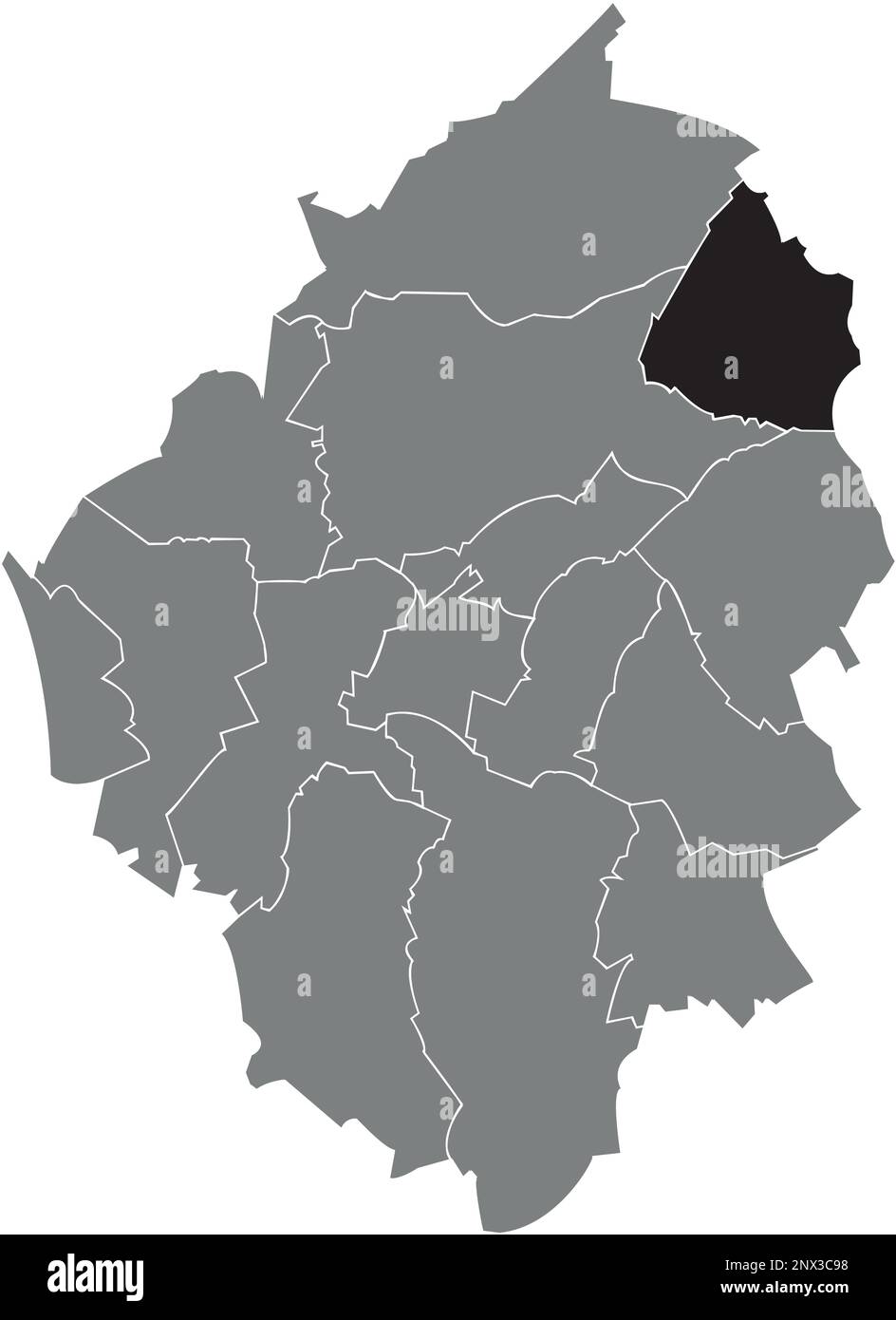 Locator map of the RANSART MUNICIPALITY, CHARLEROI Stock Vector