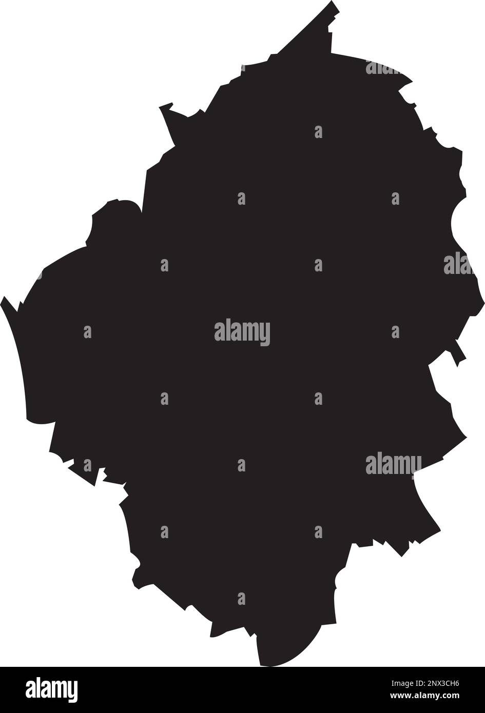 Black map of CHARLEROI, BELGIUM Stock Vector