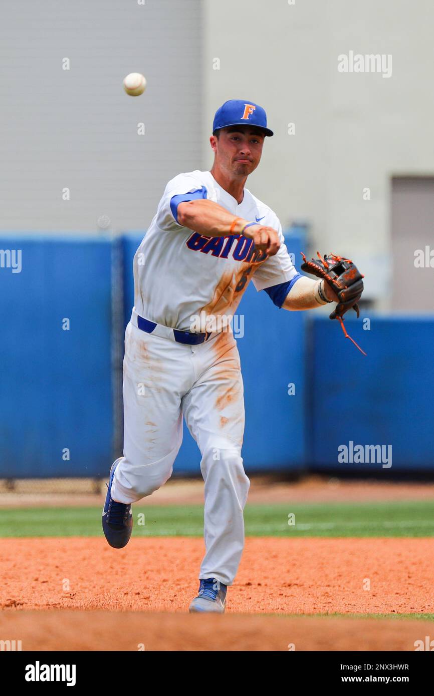 University of Florida Gators infielder Jonathan India (6) running the bases  during a game against the Siena Saints at Alfred A. McKethan Stadium in  Gainesville, Florida on February 17, 2018. Florida defeated