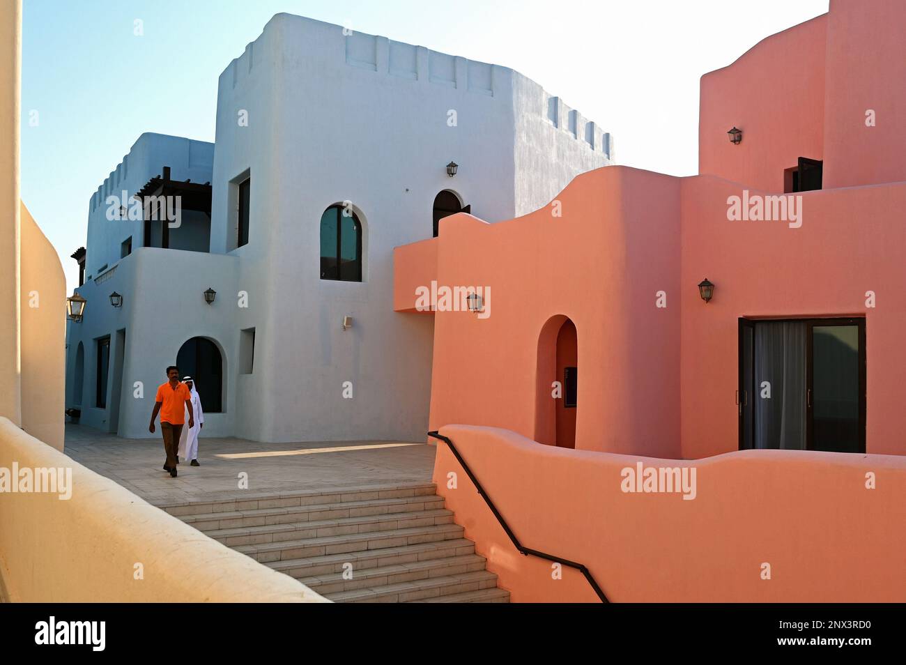Colourful houses in the Mina District, Mia Park, Old Port Doha, Qatar