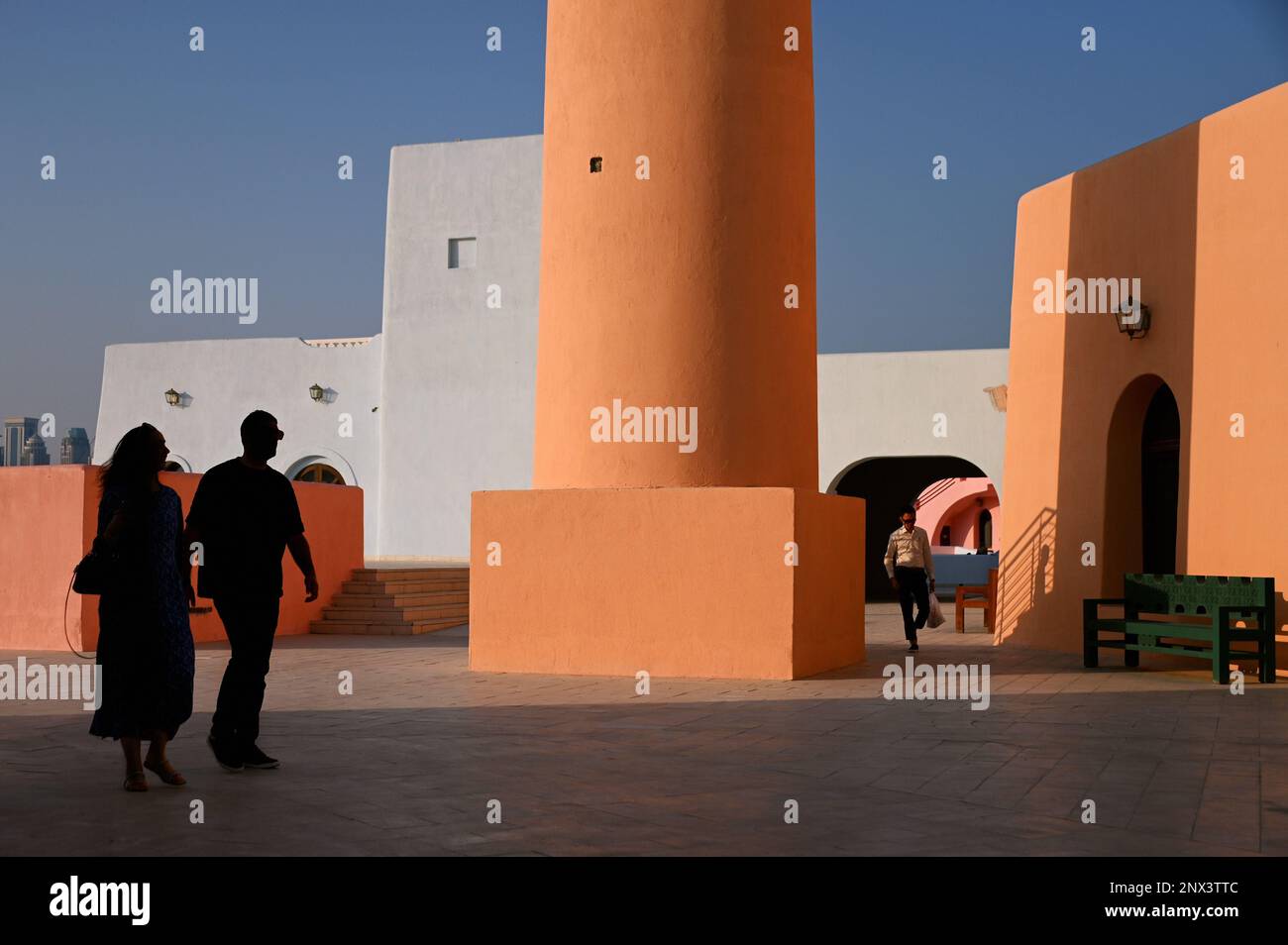 Colourful houses in the Mina District, Mia Park, Old Port Doha, Qatar