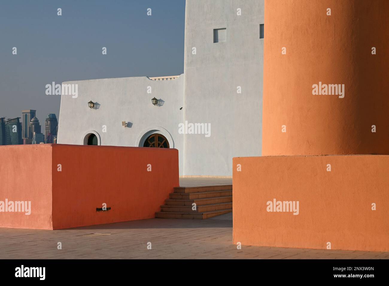 Colourful houses in the Mina District, Mia Park, Old Port Doha, Qatar