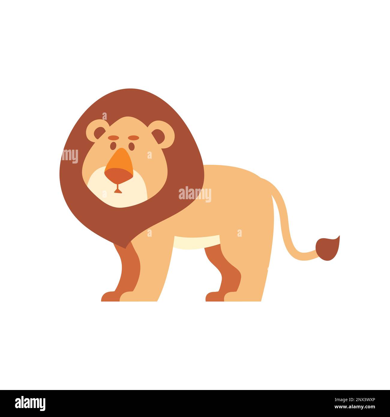Lion cute cartoon. Vector illustration Stock Vector