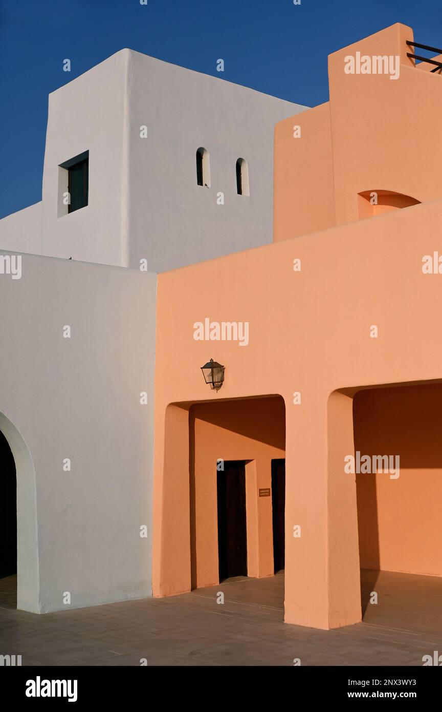 Colourful houses in the Mina District, Mia Park, Old Port Doha, Qatar
