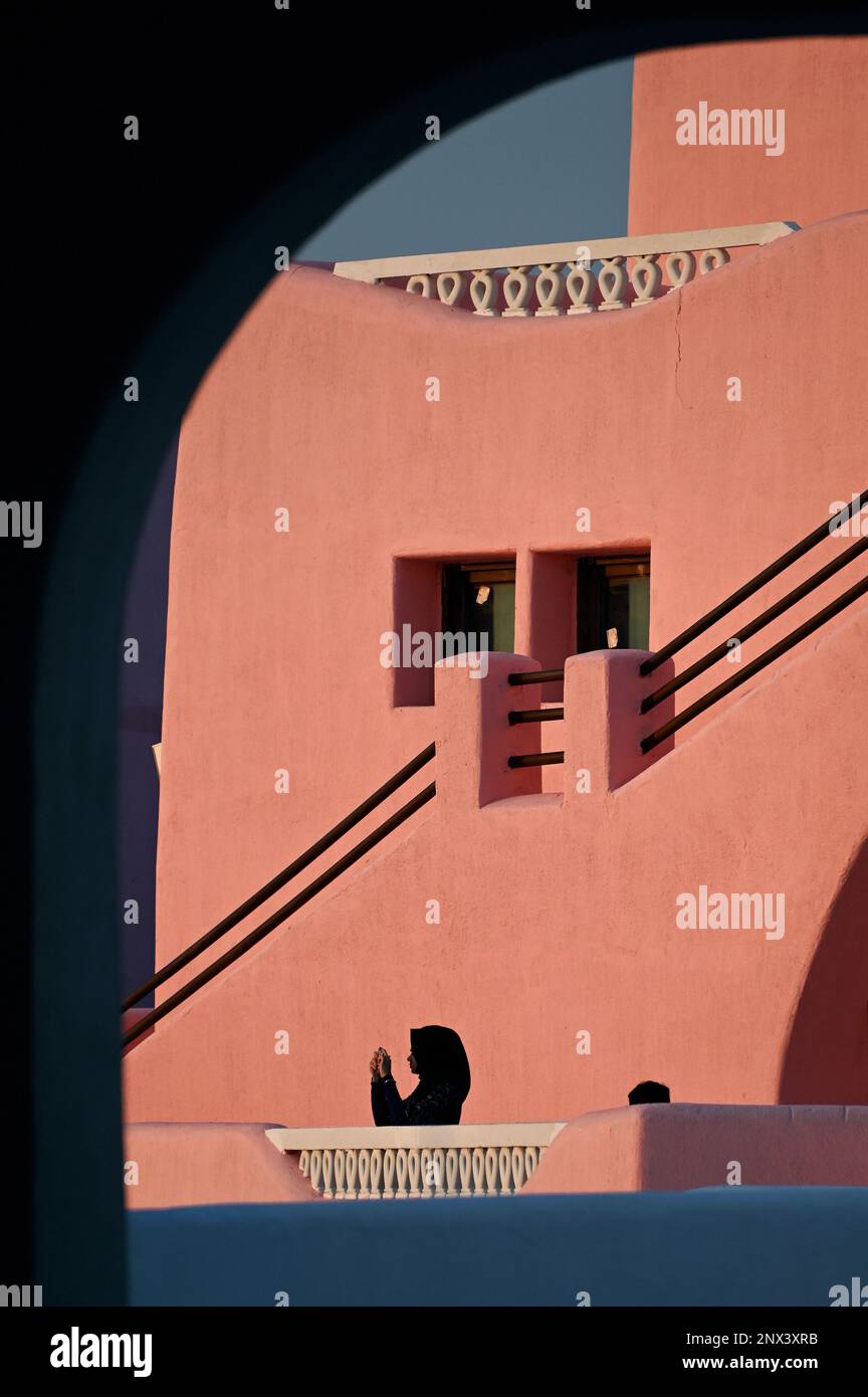 Colourful houses in the Mina District, Mia Park, Old Port Doha, Qatar