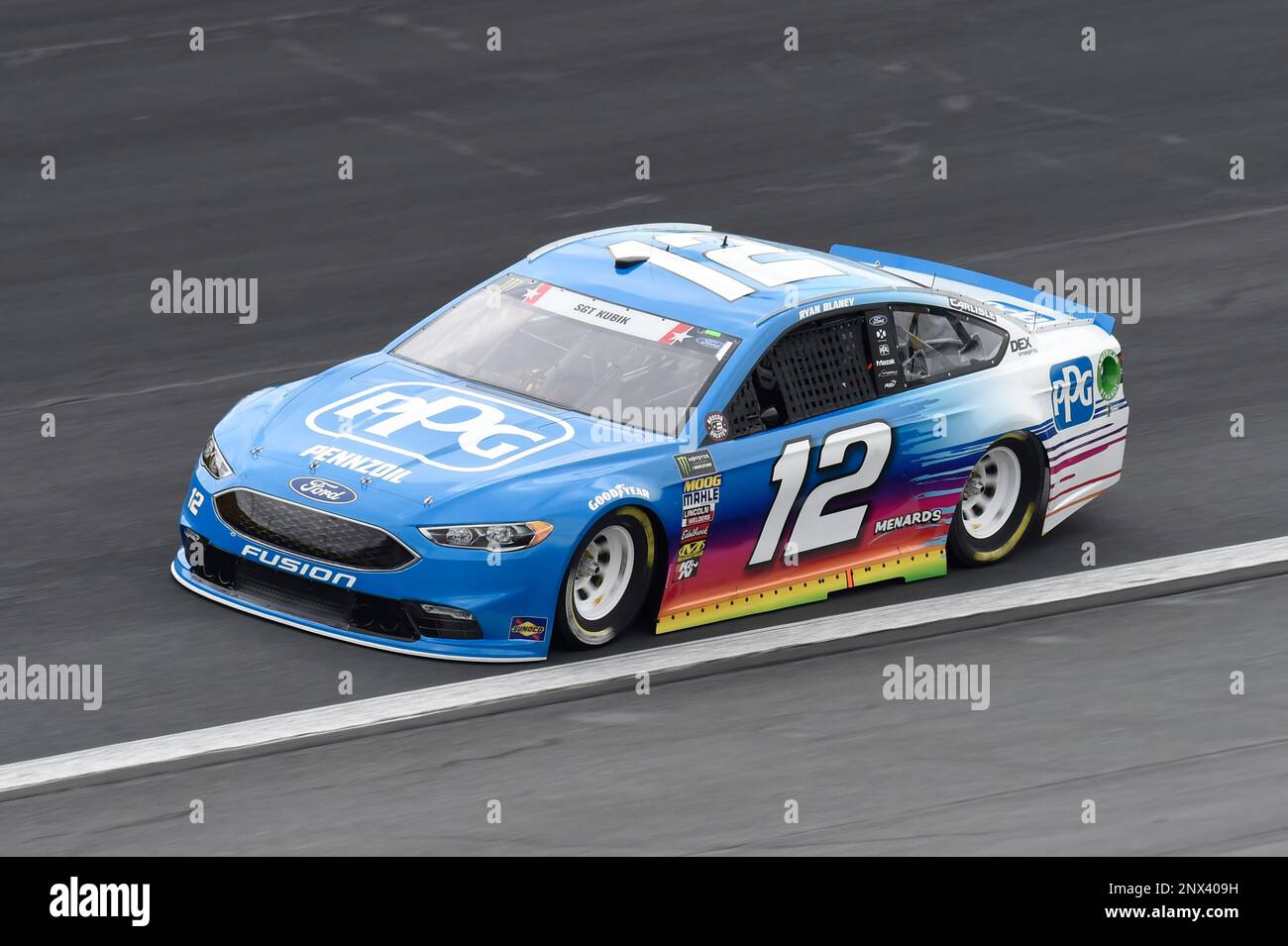 12 Ryan Blaney, Team Penske, Ford Fusion PPG during practice for the