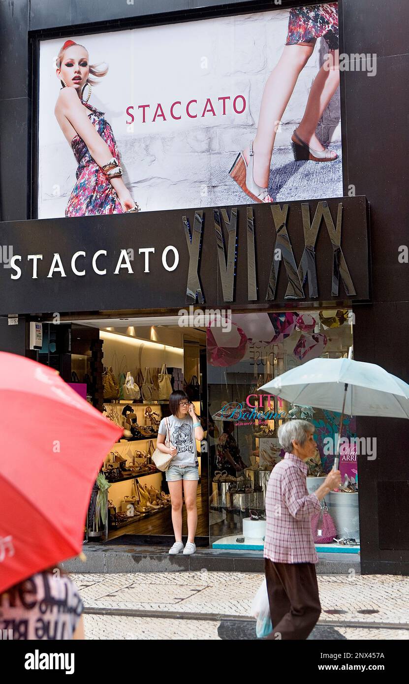 Staccato, in Rue de Sao Domingos. The main shopping street in Macao,Macau,China Stock Photo