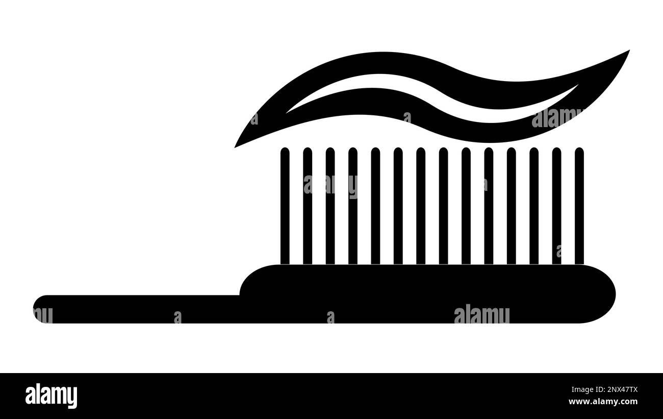 Icon toothpaste toothbrush, teeth gel tooth, logo paste line brush