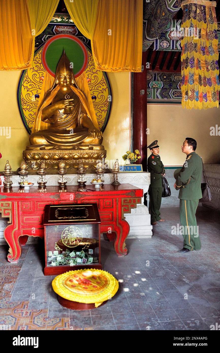 Yongan Temple, at Jade island, in Beihai park,Beijing, China Stock Photo