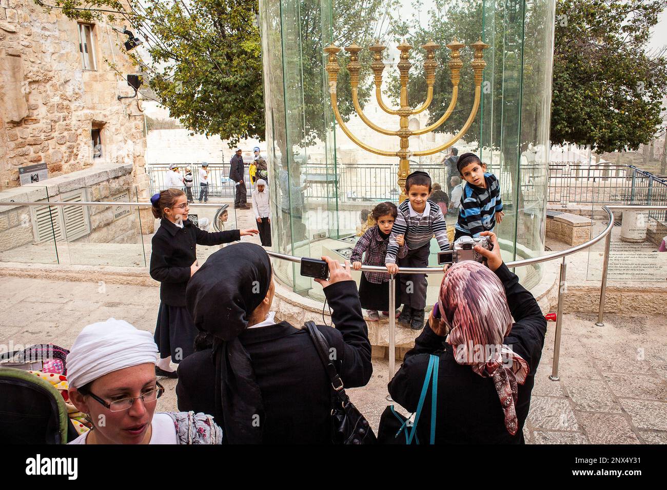 women and children,The Golden Menorah, Jewish Quarter, Old City