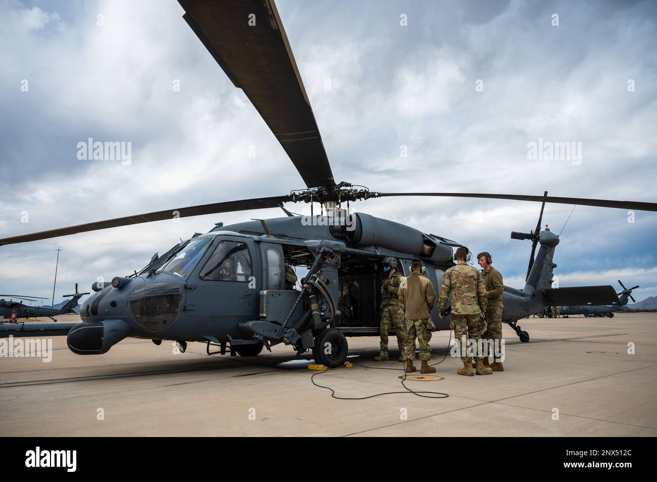 U.S. Air Force Airmen assigned to the 55th Rescue Squadron and the 55th ...