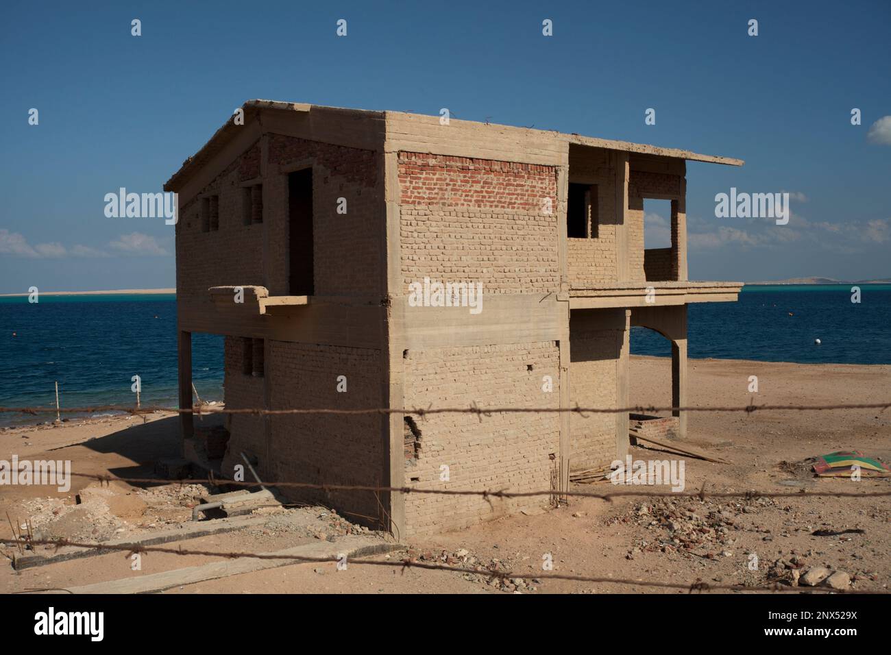 Unfinished house building Red Sea suburb of Hurghada Stock Photo