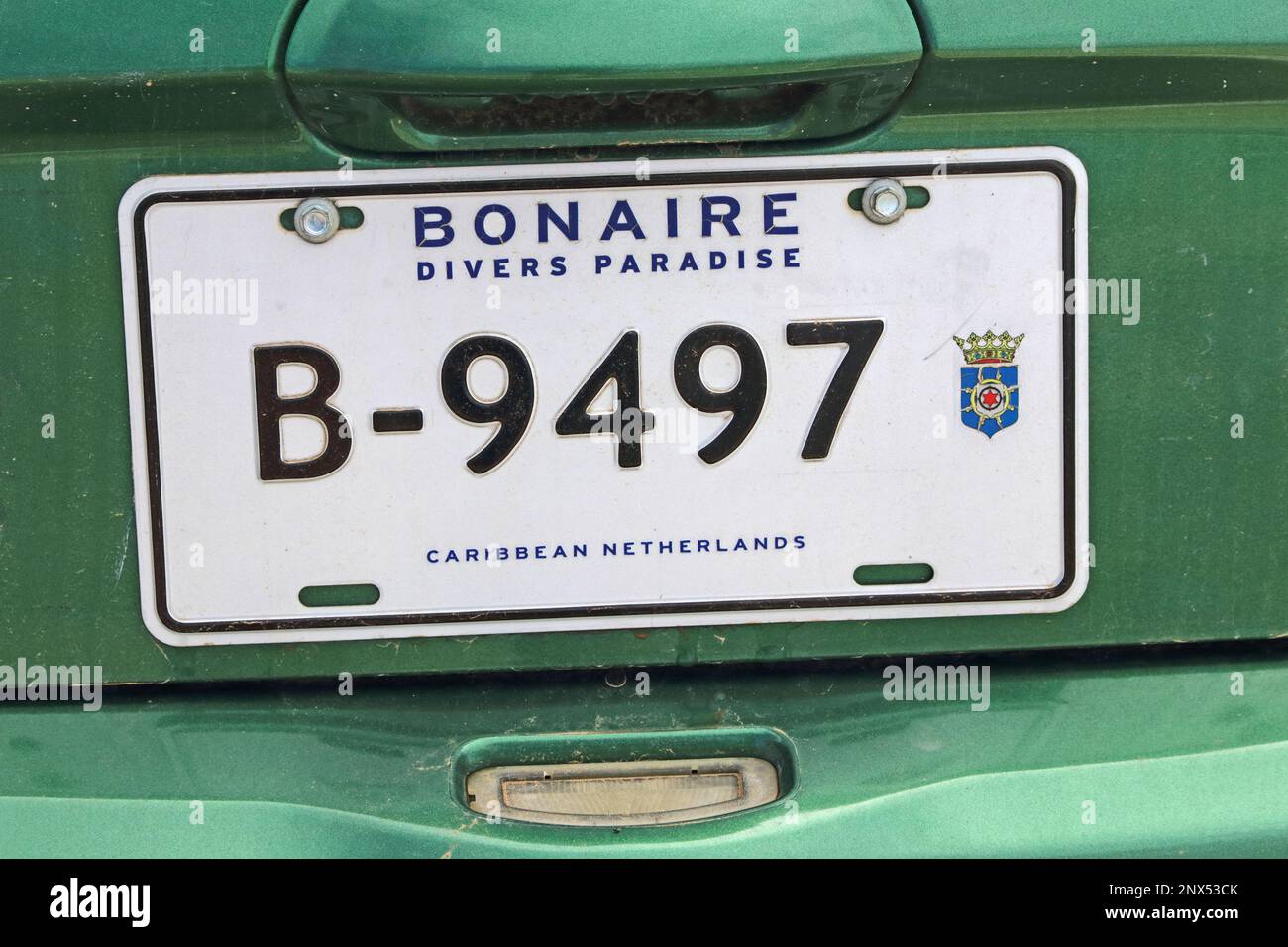 Car number plate , Bonaire Stock Photo Alamy