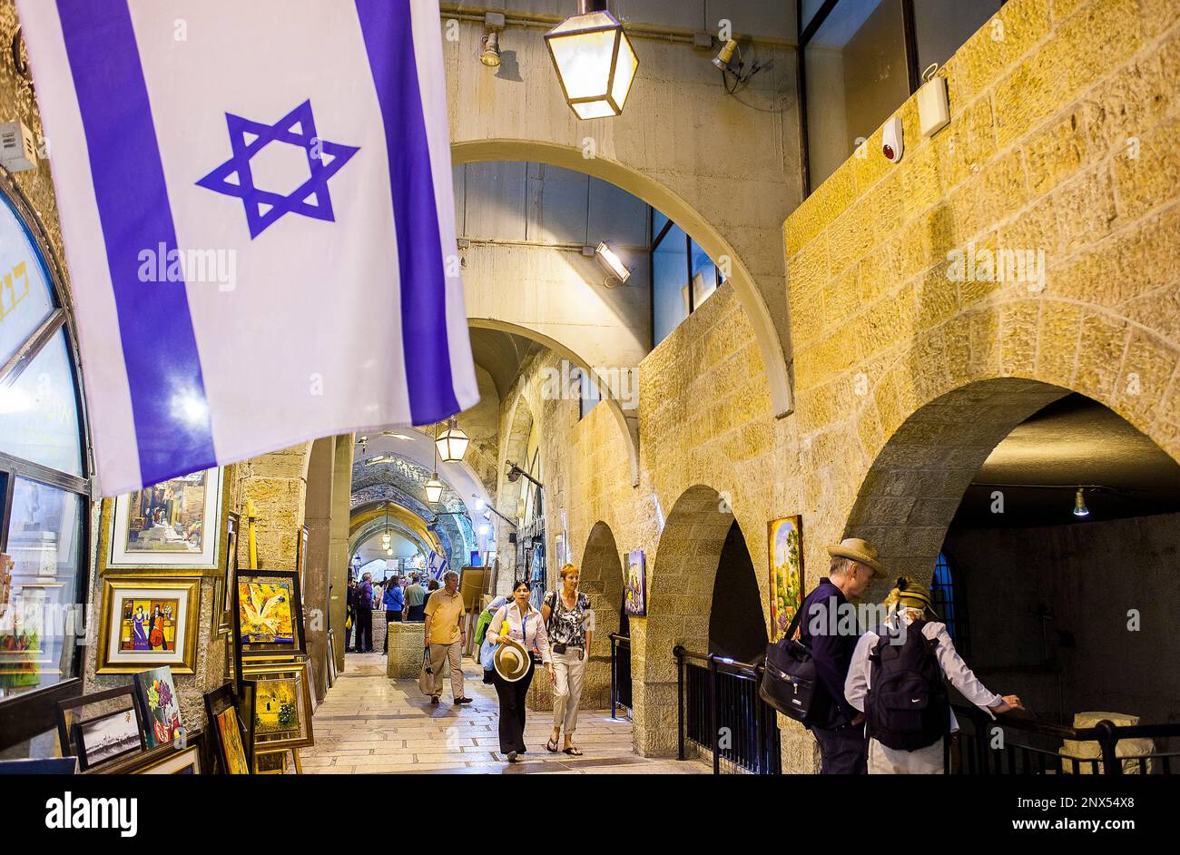 The Cardo, Jewish Quarter, Old City, Jerusalem, Israel. Stock Photo