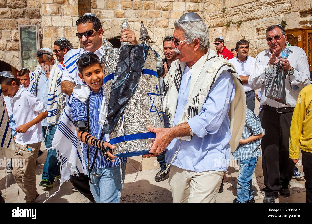 Bar Mitzvah ceremony at the Western Wall, Wailing Wall, Jewish Quarter