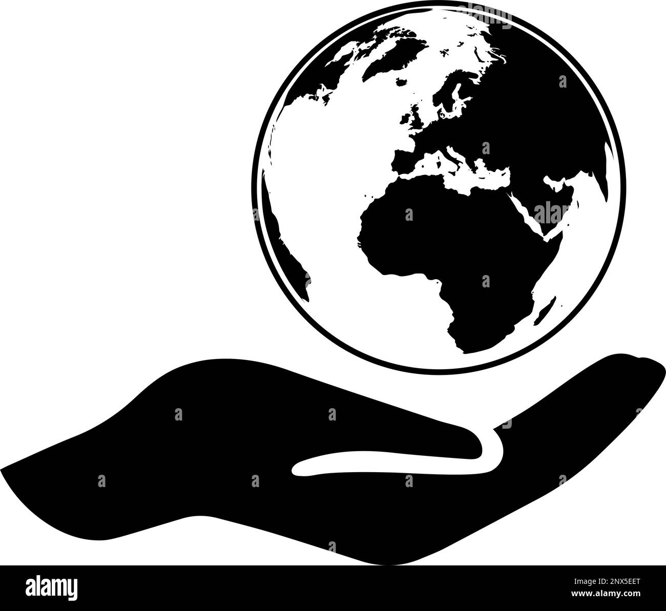 Earth in the palm of your hand icon as a concept of environmental ...