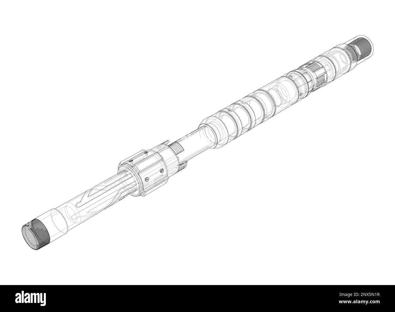 Outline drawing or sketch of cylindrical device Stock Photo - Alamy