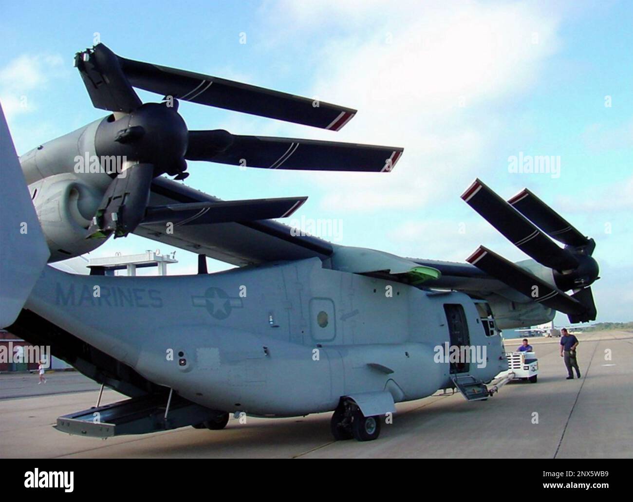 BELL BOEING MV-22 in storage configuration in 2002. Photo: US Marine Corps/Lt.Col. Kevin Gross Stock Photo