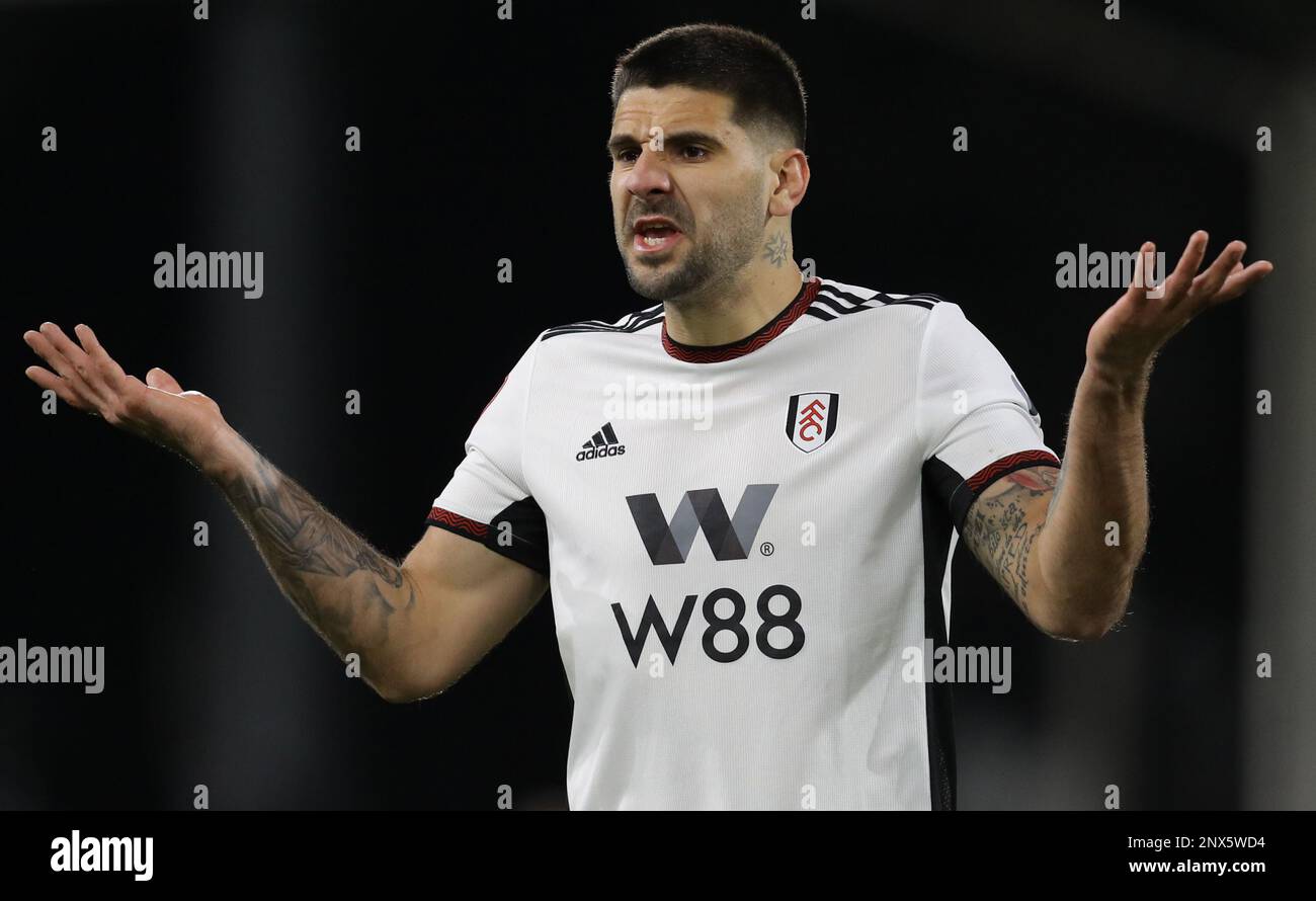 London, England, 28th February 2023. Aleksandar Mitrović of Fulham during the The FA Cup match at Craven Cottage, London. Picture credit should read: Paul Terry / Sportimage Stock Photo