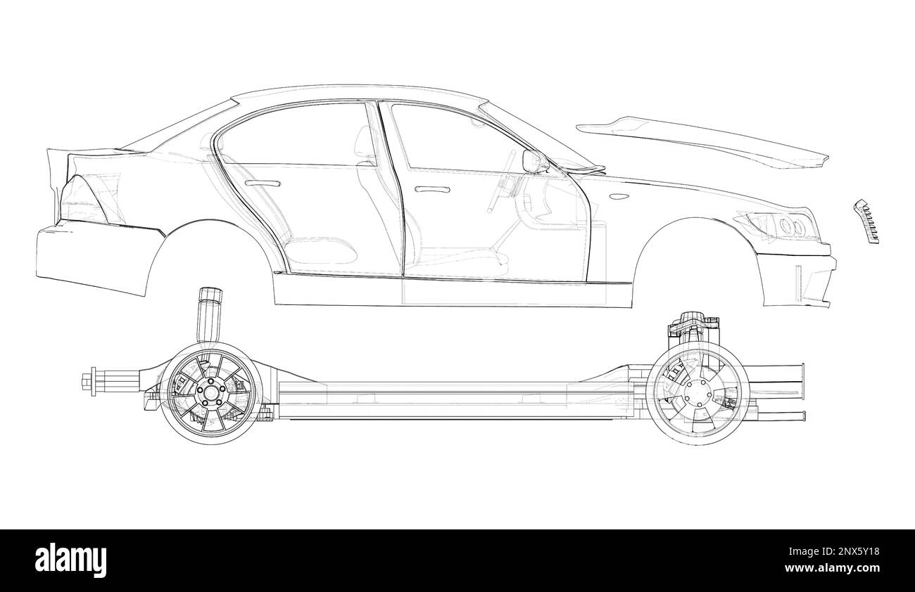 Assembling electric car Stock Photo Alamy