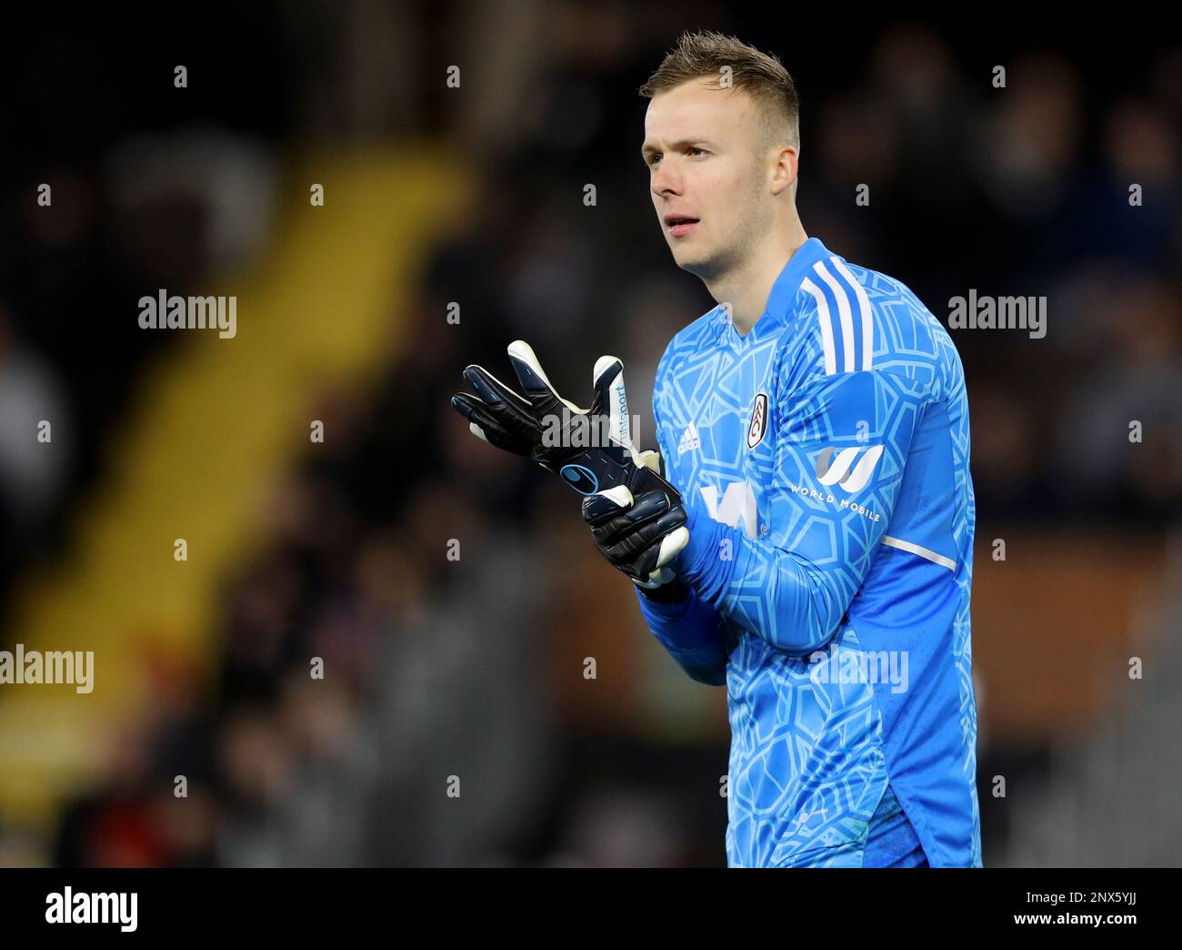 London, England, 28th February 2023. Marek Rodák of Fulham during the The FA Cup match at Craven Cottage, London. Picture credit should read: Paul Terry / Sportimage Stock Photo