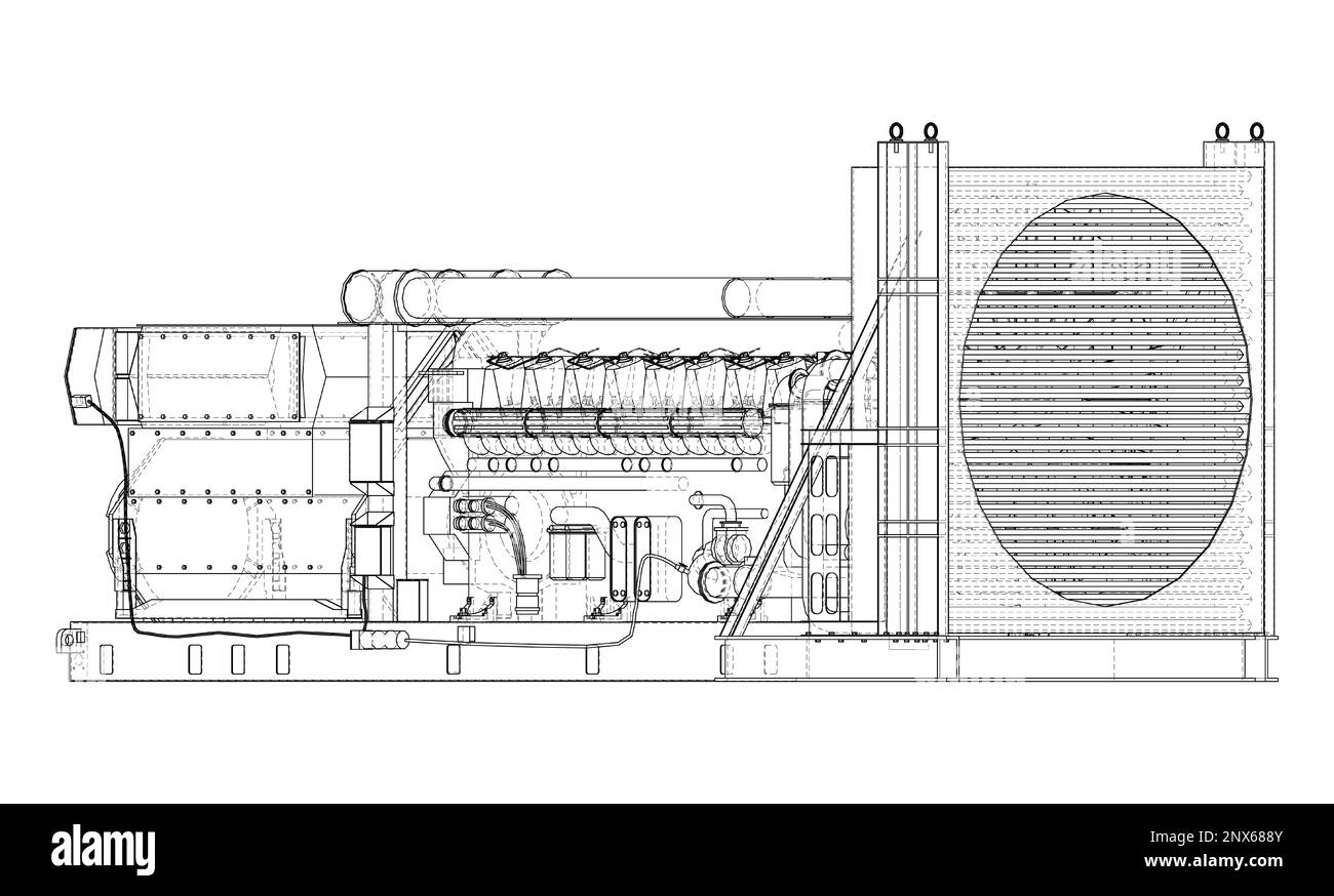 Large industrial diesel generator Stock Photo Alamy