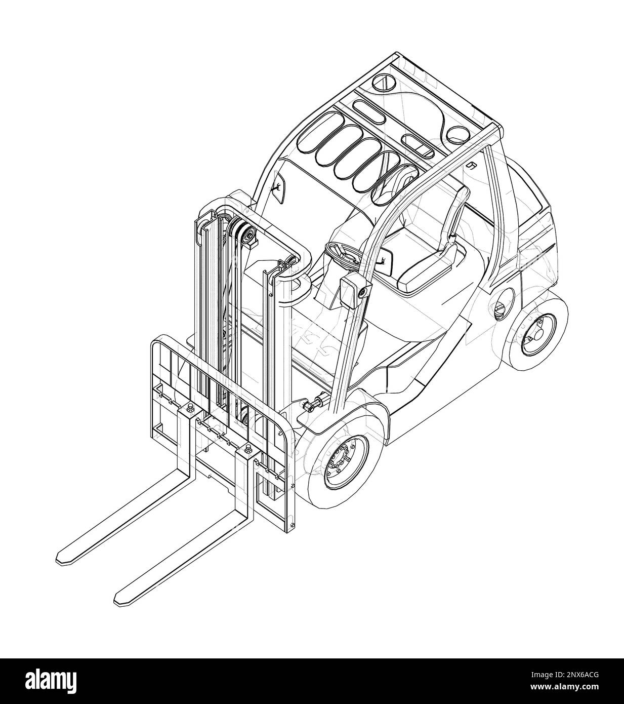 Forklift loading Black and White Stock Photos & Images Alamy